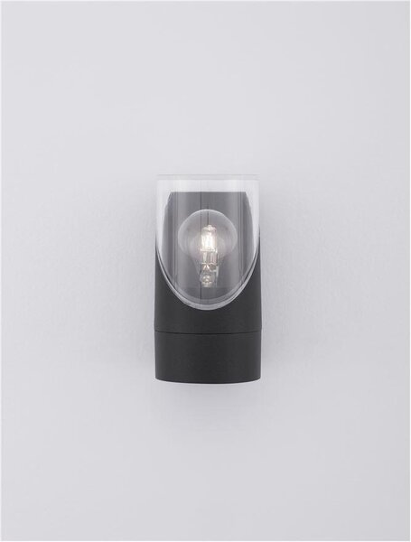 Nova Luce Venkovní nástěnné svítidlo SELENA antracitový hliník a čirý akryl E27 1x12W IP65