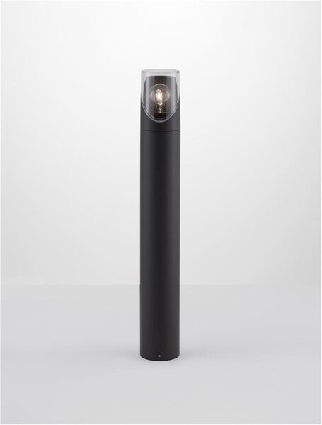Nova Luce Venkovní sloupkové svítidlo SELENA antracitový hliník a čirý akryl E27 1x12W IP65