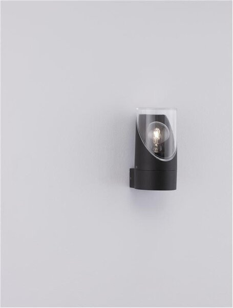 Nova Luce Venkovní nástěnné svítidlo SELENA antracitový hliník a čirý akryl E27 1x12W IP65