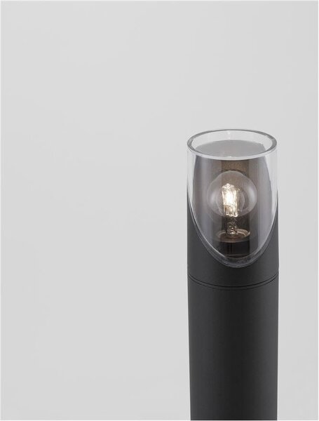 Nova Luce Venkovní sloupkové svítidlo SELENA antracitový hliník a čirý akryl E27 1x12W IP65