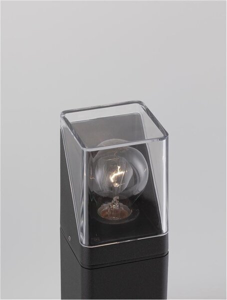 Nova Luce Venkovní sloupkové svítidlo SELENA antracitový hliník a čirý akryl E27 1x12W IP65