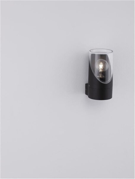 Nova Luce Venkovní nástěnné svítidlo SELENA antracitový hliník a čirý akryl E27 1x12W IP65