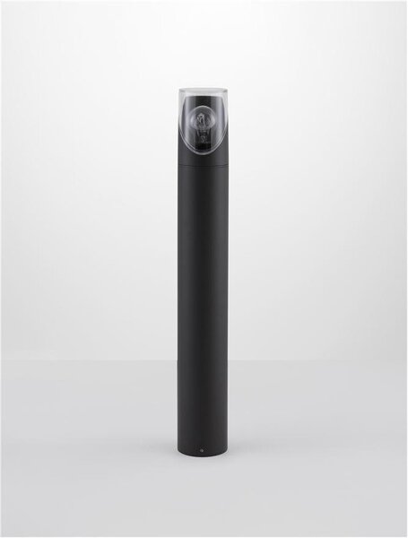 Nova Luce Venkovní sloupkové svítidlo SELENA antracitový hliník a čirý akryl E27 1x12W IP65