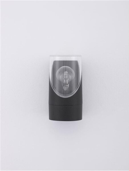 Nova Luce Venkovní nástěnné svítidlo SELENA antracitový hliník a čirý akryl E27 1x12W IP65