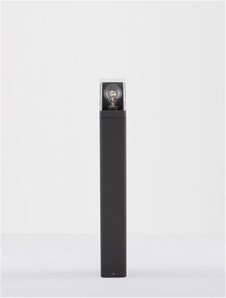 Nova Luce Venkovní sloupkové svítidlo SELENA antracitový hliník a čirý akryl E27 1x12W IP65