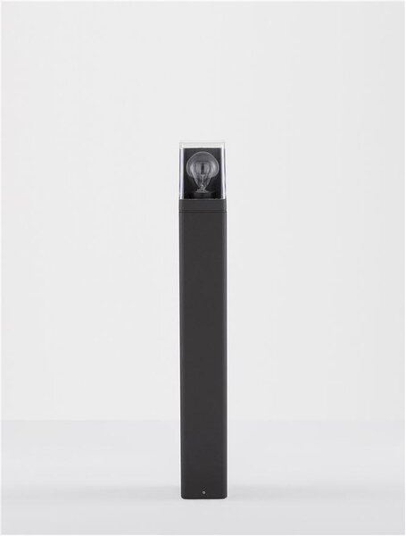 Nova Luce Venkovní sloupkové svítidlo SELENA antracitový hliník a čirý akryl E27 1x12W IP65