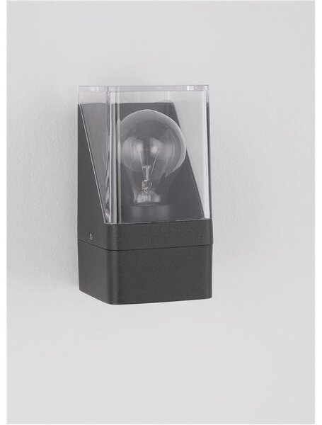 Nova Luce Venkovní nástěnné svítidlo SELENA antracitový hliník a čirý akryl E27 1x12W IP65