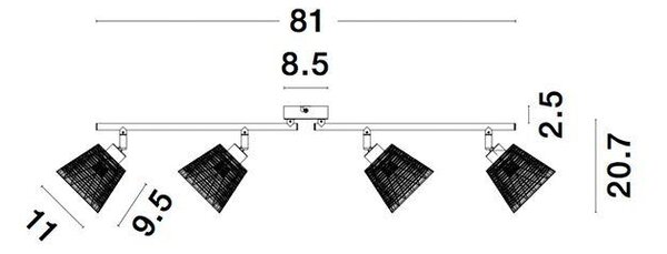 Nova Luce Bodové svítidlo SION bílá kov bílá kabel E14 4x5W
