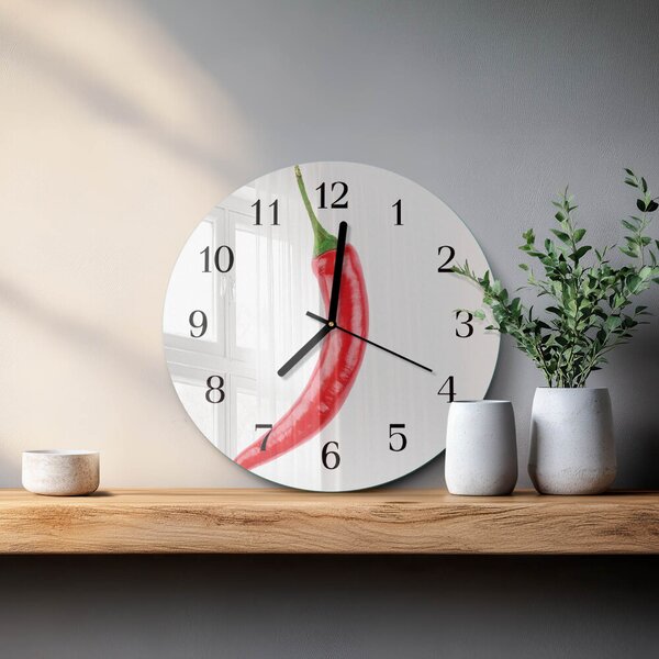 Skleněné nástěnné hodiny Chilli paprička zsoc-fi30-00183550