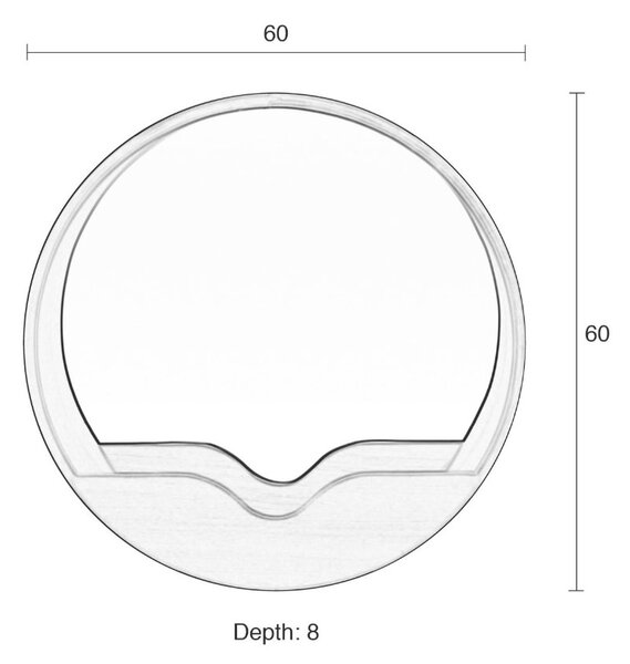 Dřevěné závěsné zrcadlo ZUIVER ROUND WALL 60 cm