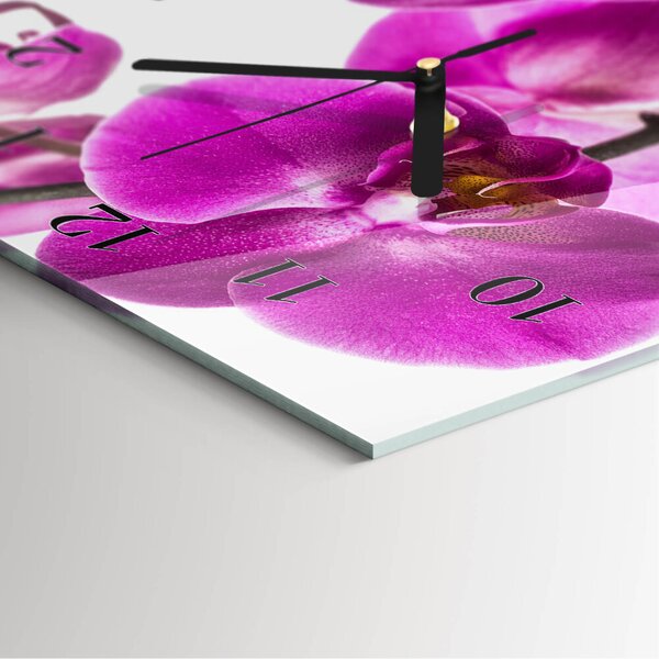 Skleněné hodiny vertikální Orchideje zsppc-30x60-00172446
