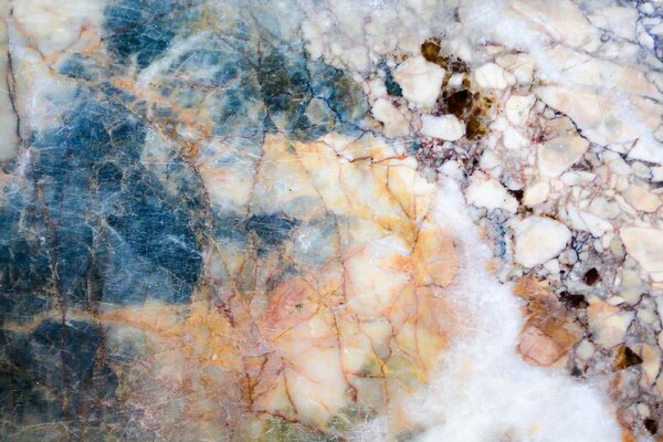 DIMEX | Vliesová fototapeta Barevný mramorový kámen MS-5-2459 | 375 x 250 cm | modrá, bílá, oranžová