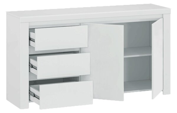 Komoda Lafer 2D3S (lesk bílý)