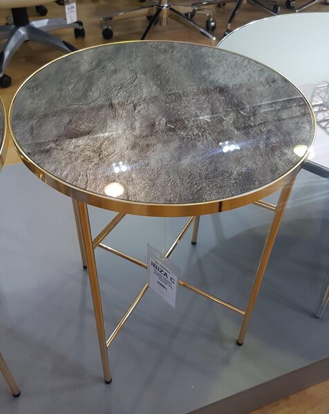 Odkládací stolek Ibiza C mramor/zlatá