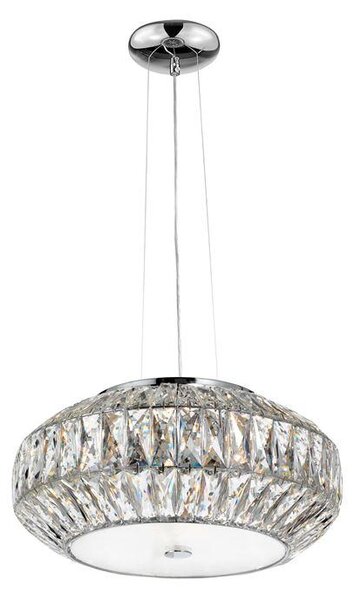 Nova Luce Závěsné svítidlo VALENCE čirý křišťál a bílé sklo, G9 6x42W