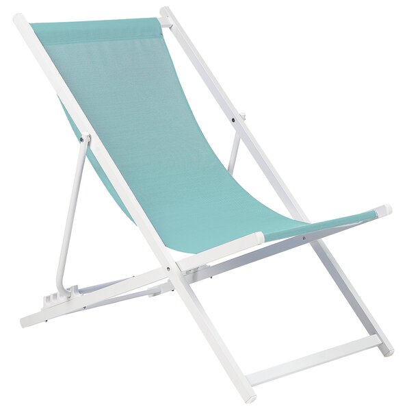 Skládací plážová židle tyrkysová/bílá LOCRI II