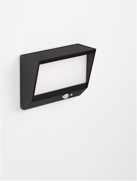 Nova Luce Venkovní nástěnné svítidlo VALOR, LED 2W 3000K 3.7V 86st. IP65, solární se senzorem