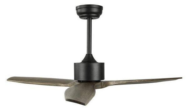Nova Luce Stropní ventilátor VENTO tělo z oceli černá a dřevěné listy