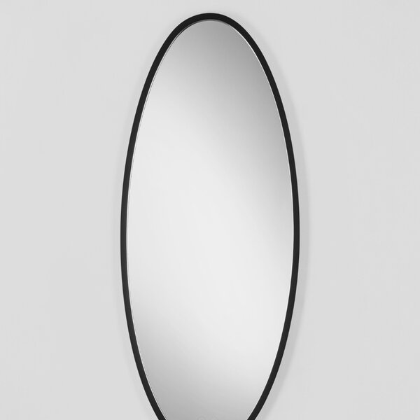Nova Luce Černé závěsné zrcadlo s LED osvětlením Rilo 90 x 36 cm