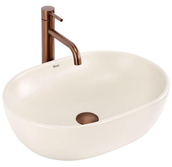 Sada Závěsné WC Focus + Umyvadlo na Desku Rea Focus Creme