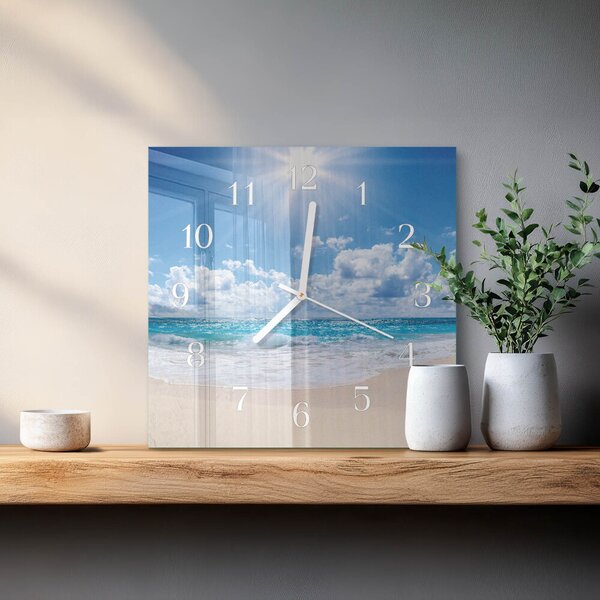 Skleněné hodiny Moře zskb-30x30-00058502