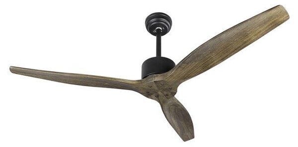 Nova Luce Stropní ventilátor VENTO tělo z oceli černá a dřevěné listy