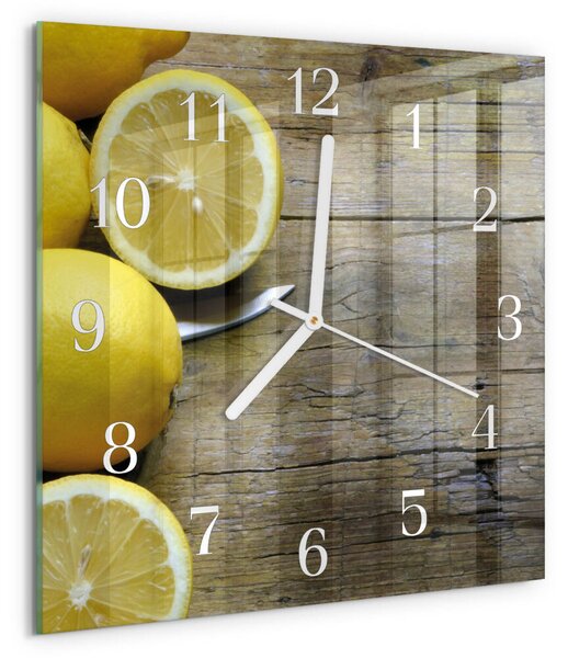 Skleněné hodiny Šťavnaté citrony zskb-30x30-00090978