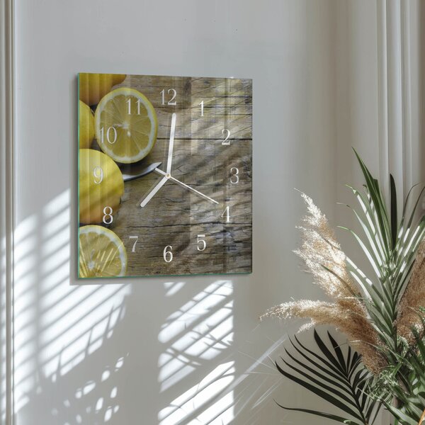 Skleněné hodiny Šťavnaté citrony zskb-30x30-00090978