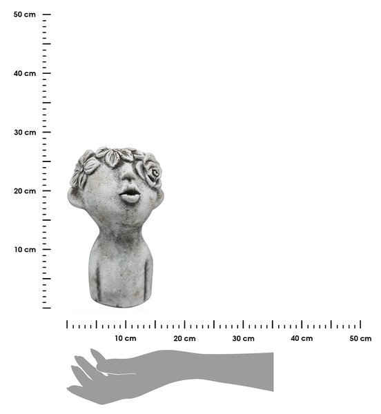 BETONOVÝ KVĚTINÁČ LEON 16,5X24,5 CM ŠEDÁ