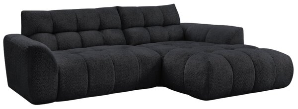 -25 % Dny MOMENTI– Bobochic Paris Černá rohová pohovka Jaya 277 cm, pravá