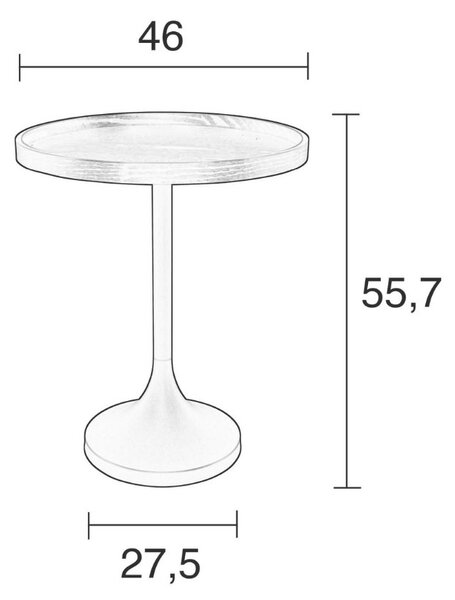 Zuiver Černý dubový odkládací stolek JASON 46 cm