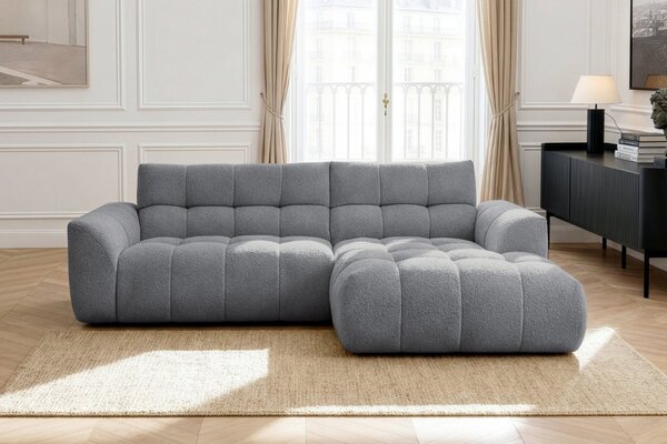 -25 % Dny MOMENTI– Bobochic Paris Šedá rohová pohovka Jaya 277 cm, pravá