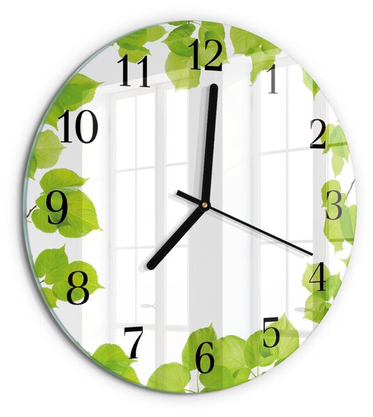 Skleněné nástěnné hodiny Listy zsoc-fi30-00175506