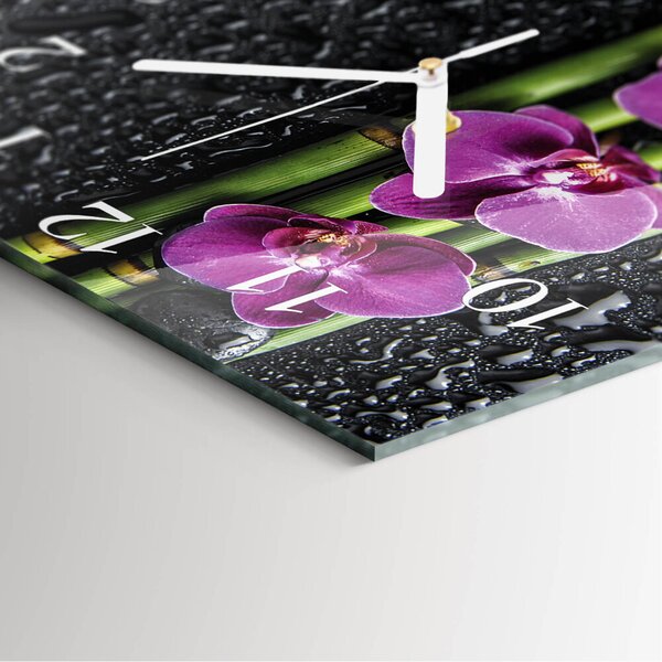 Skleněné hodiny Orchidej zskb-30x30-00085479