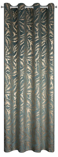 ZATEMŇOVACÍ ZÁVĚS NA KROUŽCÍCH MILENA 140X250 CM LISTY