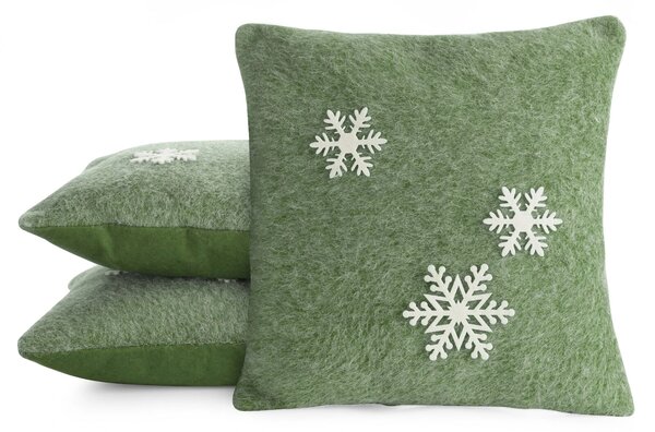 VÁNOČNÍ DEKORAČNÍ POVLAK NA POLŠTÁŘ SNOWFLAKE4 40X40 CM VZOROVANÁ