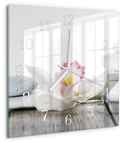 Skleněné hodiny Orchidej zskb-30x30-00090424