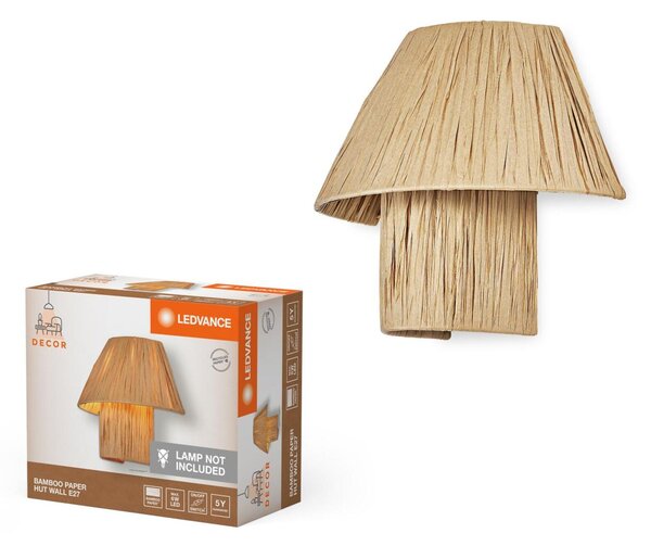 LEDVANCE nástěnné svítidlo Bamboo Paper Hut 1xE27 hnědé 4058075840621