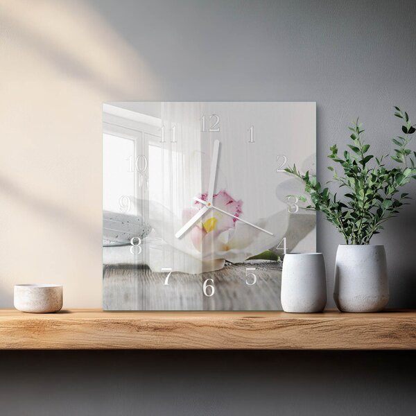 Skleněné hodiny Orchidej zskb-30x30-00090424