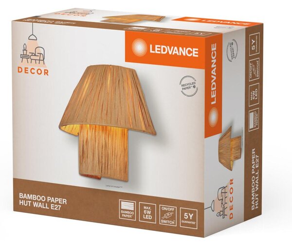 LEDVANCE nástěnné svítidlo Bamboo Paper Hut 1xE27 hnědé 4058075840621
