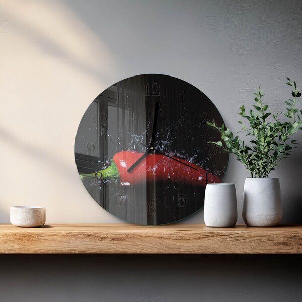 Skleněné nástěnné hodiny Chilli papričky zsoc-fi30-00170973