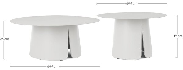 Bizzotto Bílý set dvou zahradních stolků Bryan 70/90 cm
