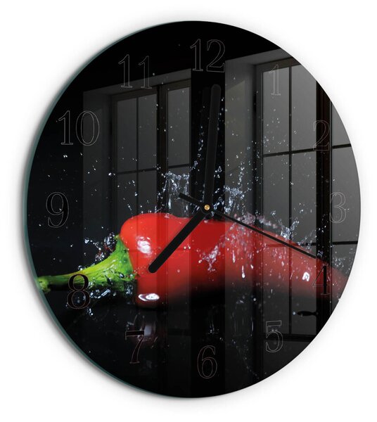 Skleněné nástěnné hodiny Chilli papričky zsoc-fi30-00170973