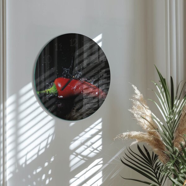 Skleněné nástěnné hodiny Chilli papričky zsoc-fi30-00170973