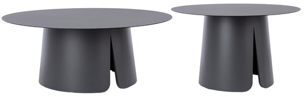 Bizzotto Šedý set dvou zahradních stolků Bryan 70/90 cm