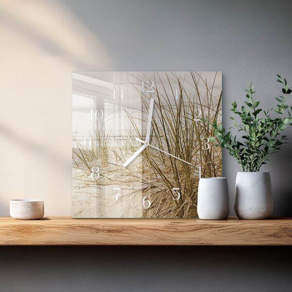 Skleněné hodiny Plážová tráva zskb-30x30-00057692