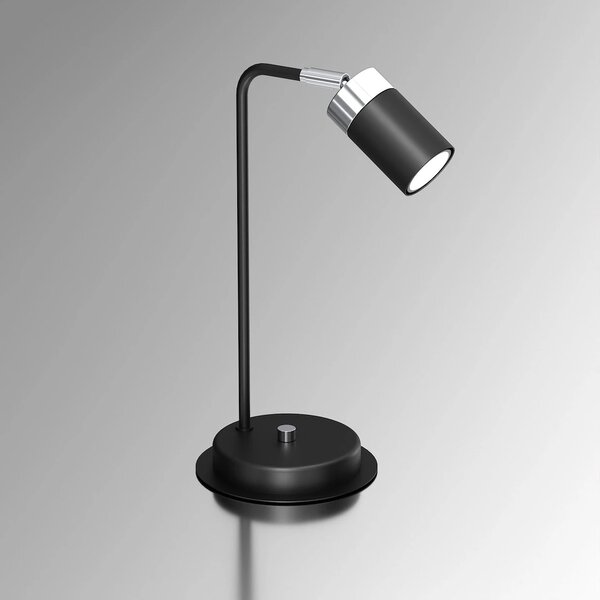 Stolní lampa Joker, 1x chromové/černé kovové stínítko, b