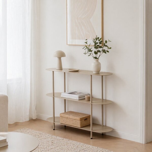 Nordic Living Béžový kovový regál Gieti 81 x 90 cm