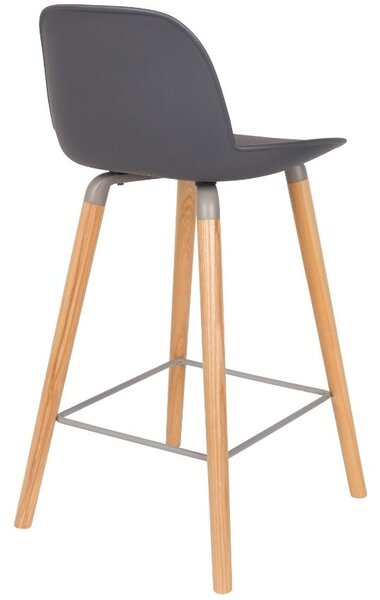 Tmavě šedá plastová barová židle ZUIVER ALBERT KUIP 65cm