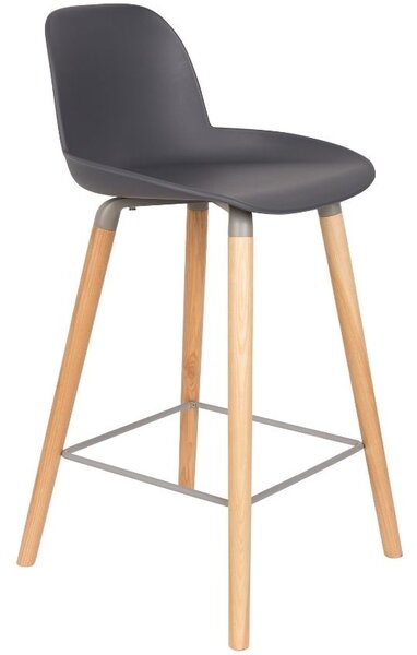 Tmavě šedá plastová barová židle ZUIVER ALBERT KUIP 65cm